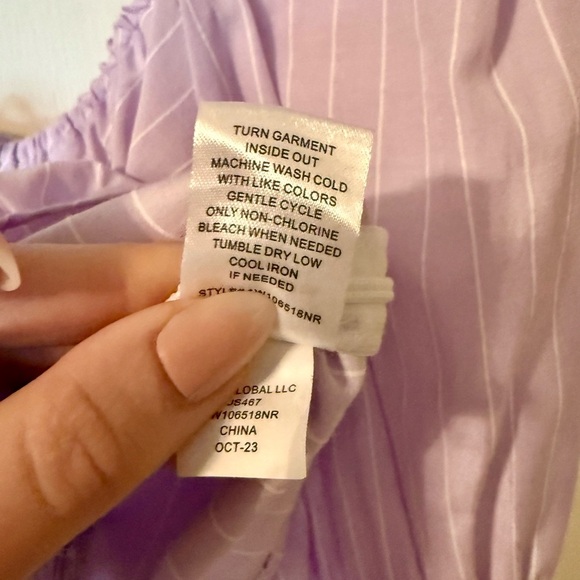 Freshman Lilac Purple Cropped Coquette Summer Long Sleeve Top- Size M - Picture 4 of 5